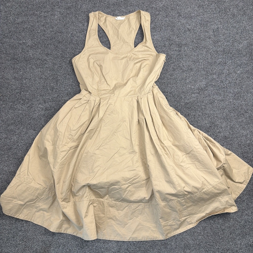 Club Monaco Women's Size 4 Beige‎ Cotton Sleeveless Fit & Flare Midi Dress